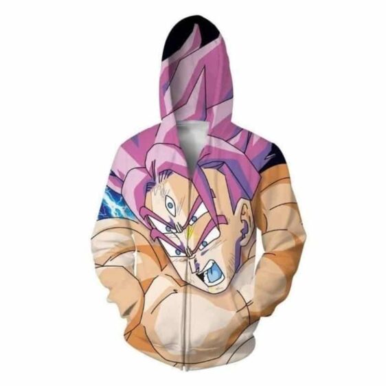 Lord Goku Super Saiyan God Purple Hair Zip Up Hoodie