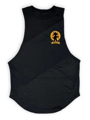 Dragon Ball Z Kid Goku Shadow Logo Black Muscle Tank Top