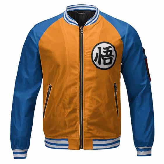 Dragon Ball Goku Mandarin Collar Orange Bomber Baseball Varsity Jacket