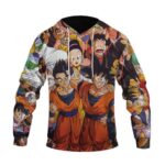 DBZ All Dragon Ball Character Together Happy Friends Manga Design Hoodie