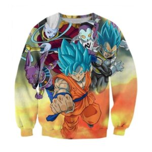 Dragon Ball Goku Vegeta Super Saiyan God Blue SSGSS Fight Villains Sweatshirt
