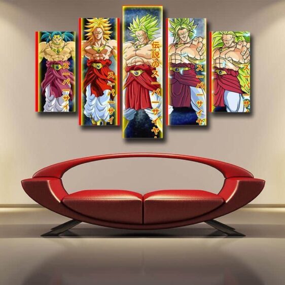 Dragon Ball Broly Saiyan Evolution 5pc Wall Art Decor Posters Canvas Prints