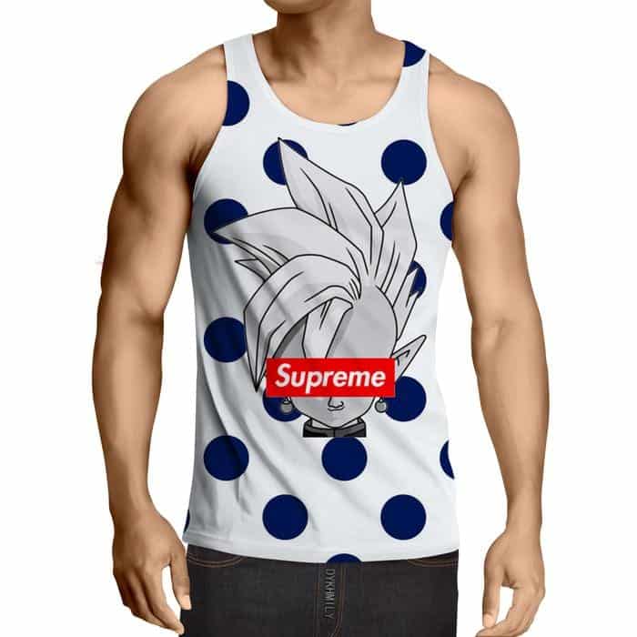 DBZ Supreme Kai Ruler Blue Dot Pattern Design Tank Top