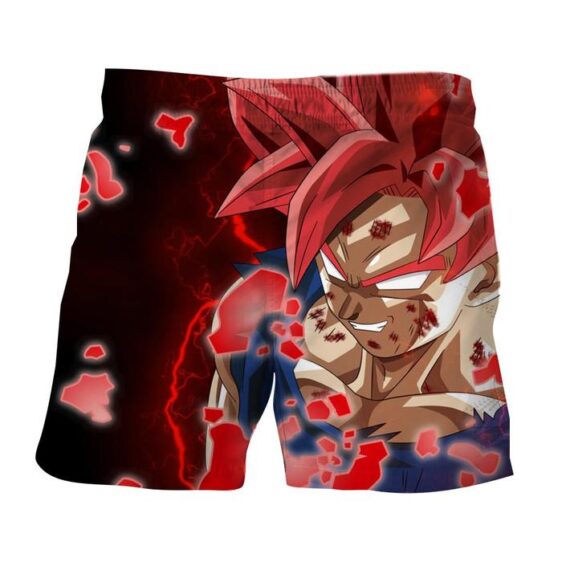 DBZ Son Goku Super Saiyan Red Hair God Dope Style Shorts