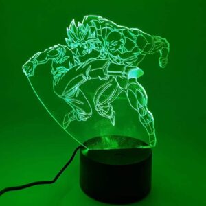 Goku 2 Super Saiyan vs Jiren Intense Fight Color Changing 3D Illusion Acrylic Lamp