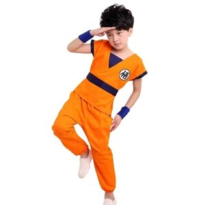 DBZ Son Goku Orange Kanji Logo Suit Cosplay Kids Outfit Set