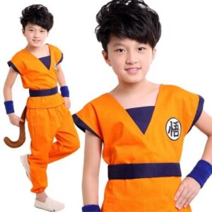 DBZ Son Goku Orange Kanji Logo Suit Cosplay Kids Outfit Set