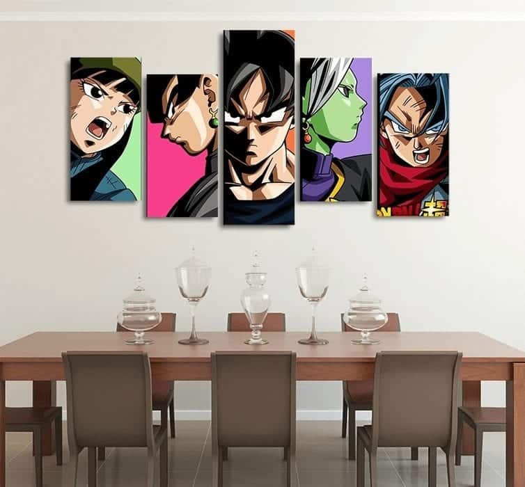 Dragon Ball Super Universe Goku 5pcs Painting Printed Canvas Wall Art Home Decor 