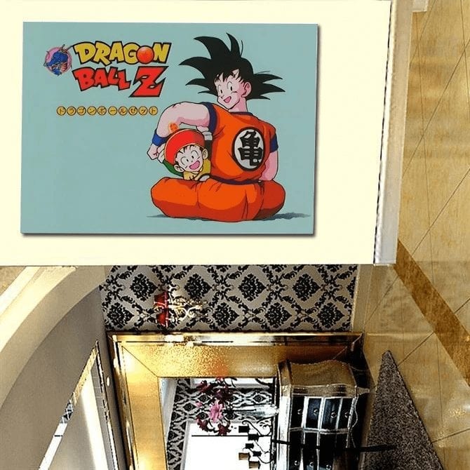 Dragon Ball Z Classic Son Goku And Kid Gohan Blue 1pc Canvas