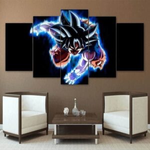 DBZ Black Attack Son Goku Blue Flame 5Pc Canvas Print