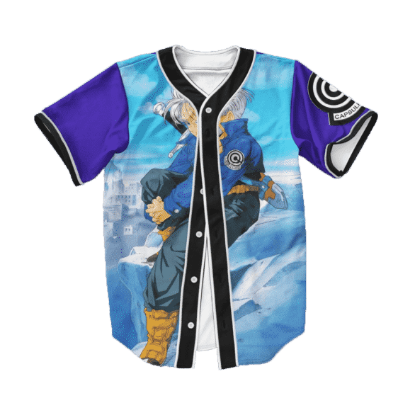 Dragon Ball Z Future Trunks Far Cool Blue Baseball Jersey