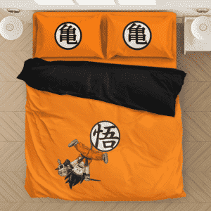 DBZ Kid Goku Wisdom Meaning Kanji Orange Bedding Sheet