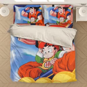 Son Goku And Kid Gohan Riding Flying Nimbus Bedding Set
