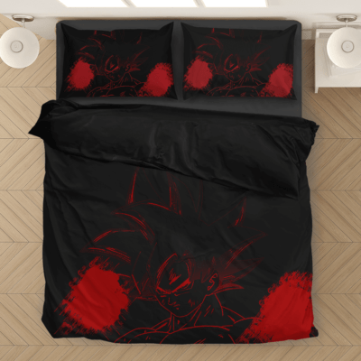 Son Goku’s Bruised Red Silhouette Image Bedding Set