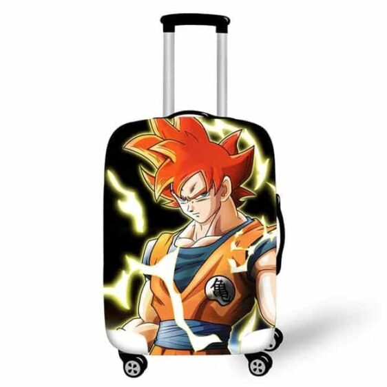 Fierce Son Goku Super Saiyan God Mode Luggage Cover