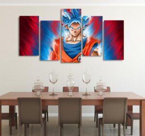 DBS Goku Limit Breaker Asymmetrical 5pcs Wall Art Canvas Print