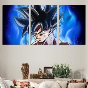 Goku Mastered Ultra Instinct HD 3pcs Wall Art Canvas Print