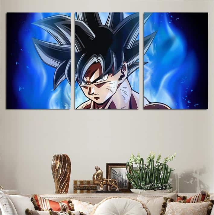 Goku Mastered Ultra Instinct Hd 3pcs Wall Art Canvas Print Saiyan Stuff