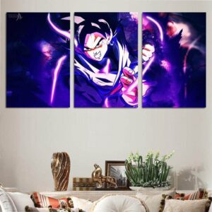 DBS Powerful Goku Black Purple 3pcs Wall Art Canvas Print