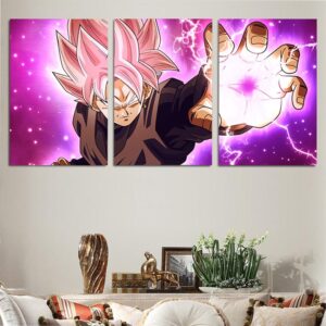 DBS Goku Rose Black Power Ball 3pcs Wall Art Canvas Print