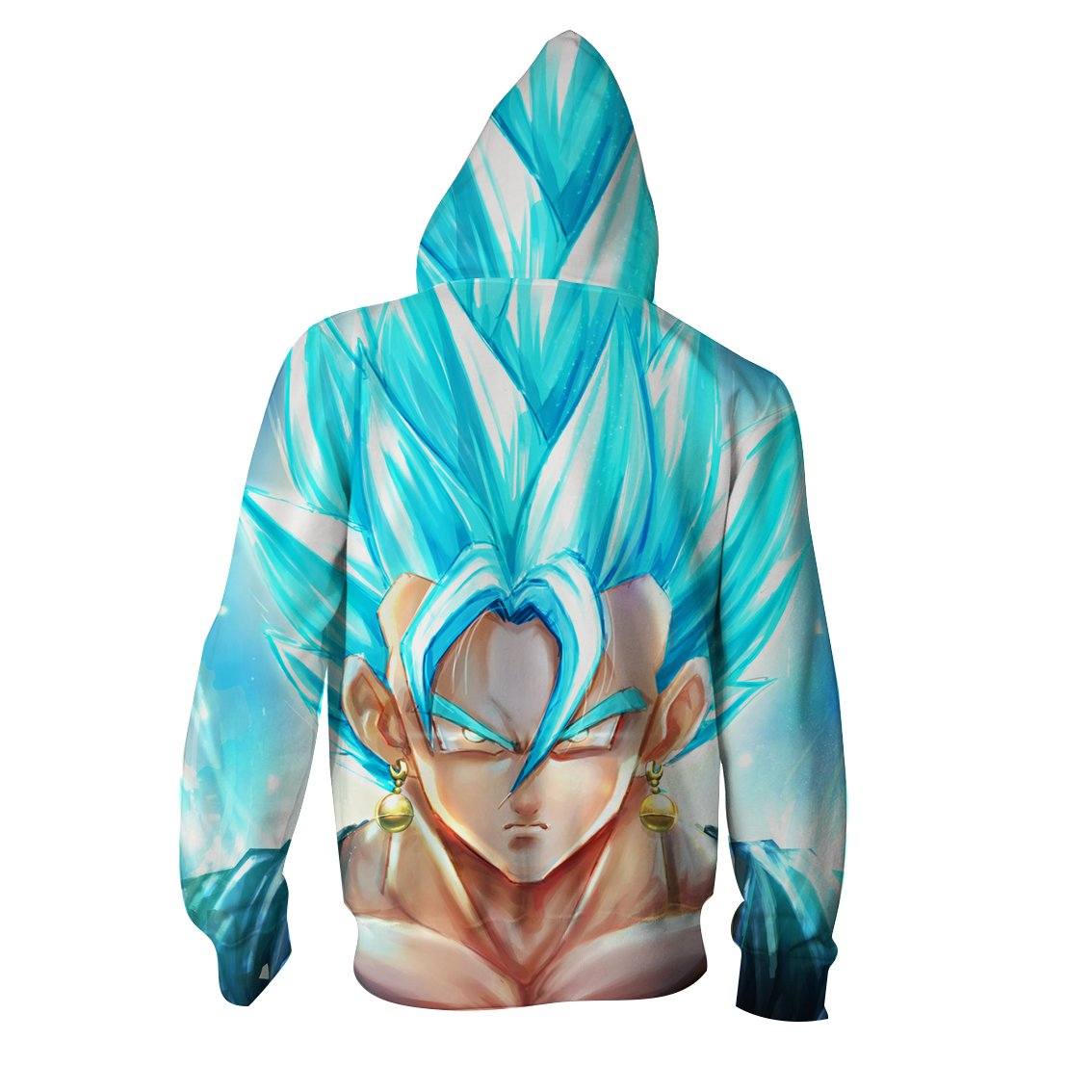 DBZ Vegito God Saiyan Blue SSGSS Potara Fusion Zip Up Hoodie - Image 2