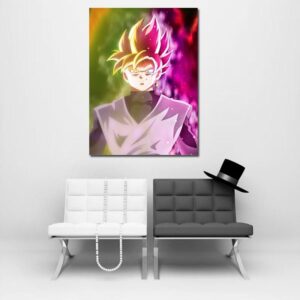 Super Saiyan Rose Cool Half Aura 1pc Wall Art Canvas Print