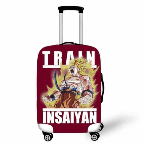Son Goku Power Up Train In Saiyan Maroon Luggage Cover