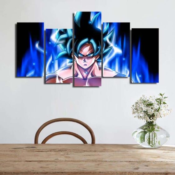 Goku Mastered Ultra Instinct Asymmetrical 5pcs Wall Art Canvas Print