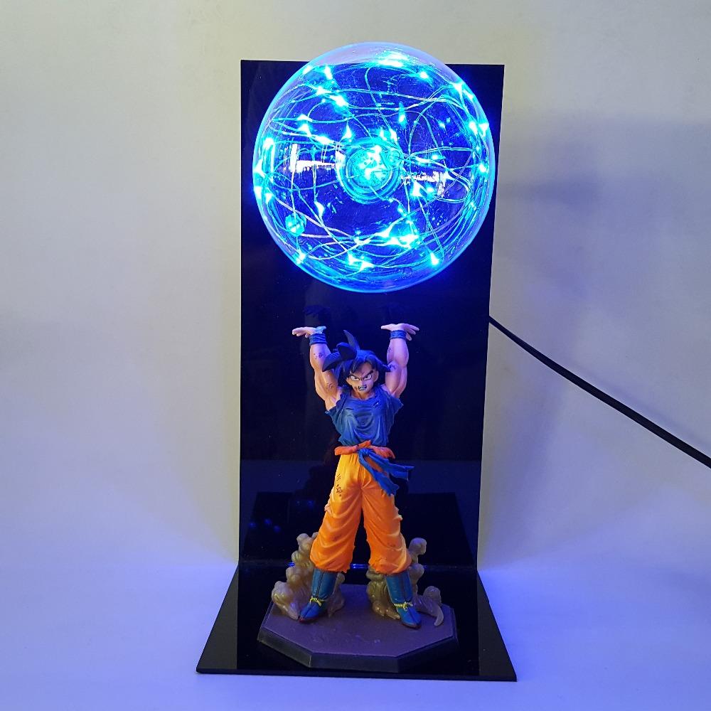 2018 Anime Dragon Ball Z Lamp Son Goku Spirit Bomb Figure LED Light Xmas Gifts 