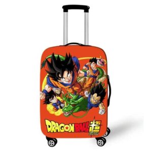 DBS Goku Vegeta Gohan Shenron Design Orange Luggage Cover