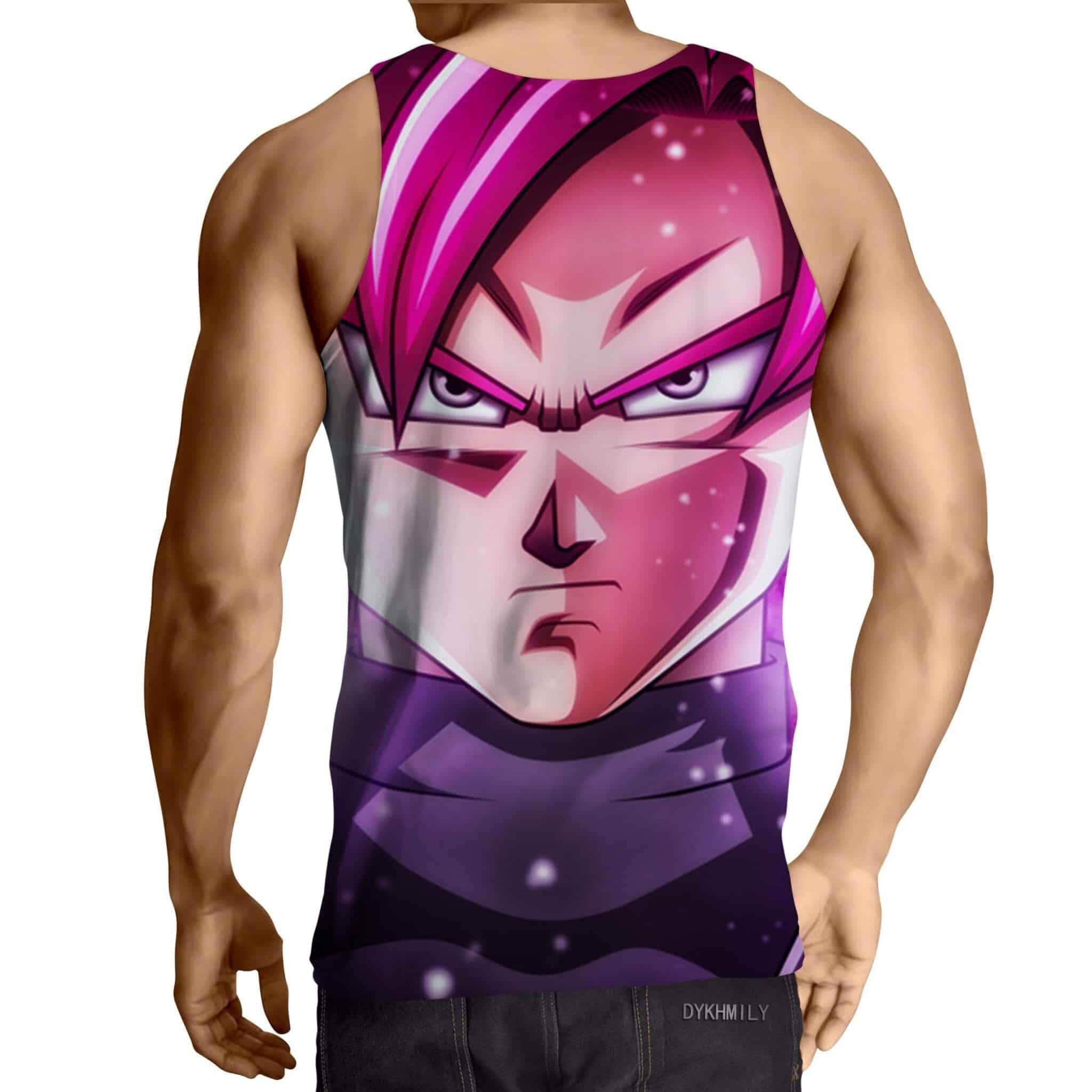 DBZ Black Goku Super Saiyan Pink Dope Style 3D Print Tank Top - Image 2