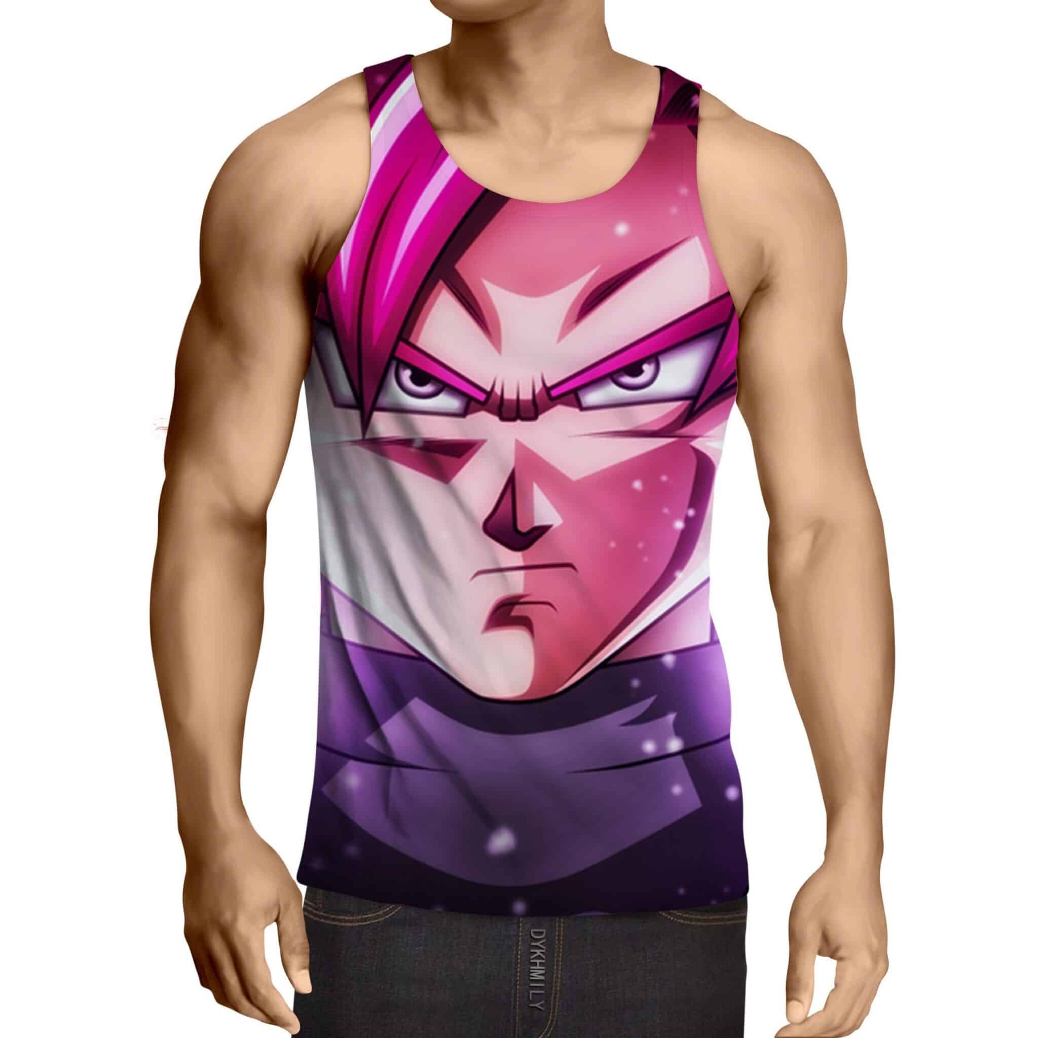 DBZ Black Goku Super Saiyan Pink Dope Style 3D Print Tank Top