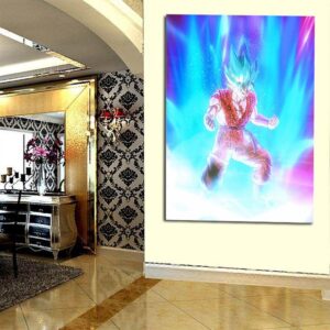 Goku Super Saiyan Blue Kaioken Transformation 1pc Wall Art Canvas Print
