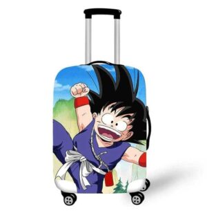 DBZ Cheerful Kid Goku Purple Training Suit Luggage Cover