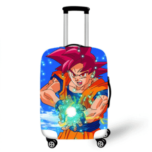 Son Goku Super Saiyan God Kamehameha Suitcase Cover