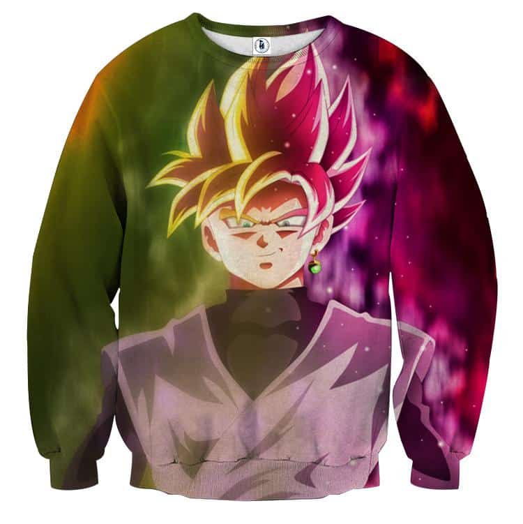 Dragon Ball Goku God Half Rose & Golden Fan Art Cool Sweatshirt