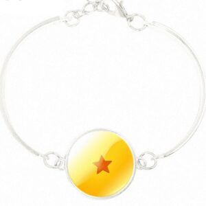 Dragon Ball Star Design Silver Jewelry Bangle Bracelet