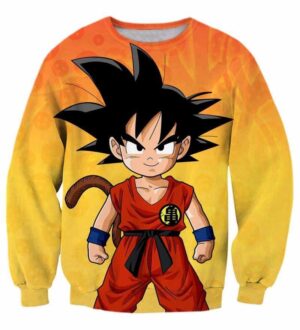 Cute Young Kid Goku Yellow Dragon Ball 3D Sweatshirt - Saiyan Stuff