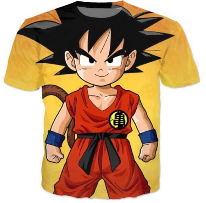Cute Young Kid Goku Yellow Dragon Ball 3D T-Shirt - Saiyan ...