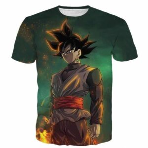 DBZ Black Goku Burning Destruction Fire Cool Trendy T-Shirt - Saiyan Stuff - 1