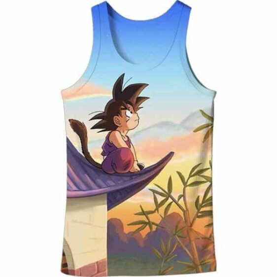 DBZ Cute Kid Goku Sitting Sky All Over Print Tank Top - Saiyan Stuff