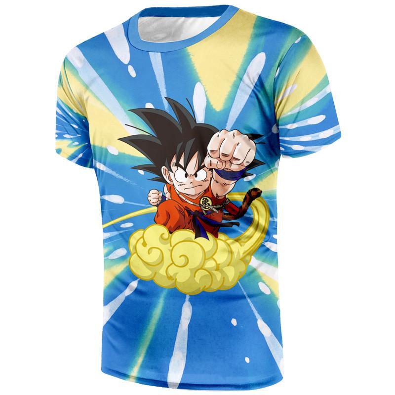 DBZ Goku Kid Flying Nimbus Happy Japan Manga Theme Design T-Shirt ...