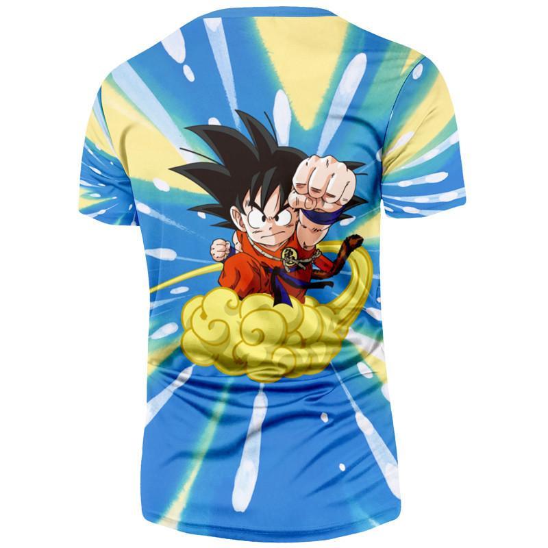 DBZ Goku Kid Flying Nimbus Happy Japan Manga Theme Design T-Shirt ...