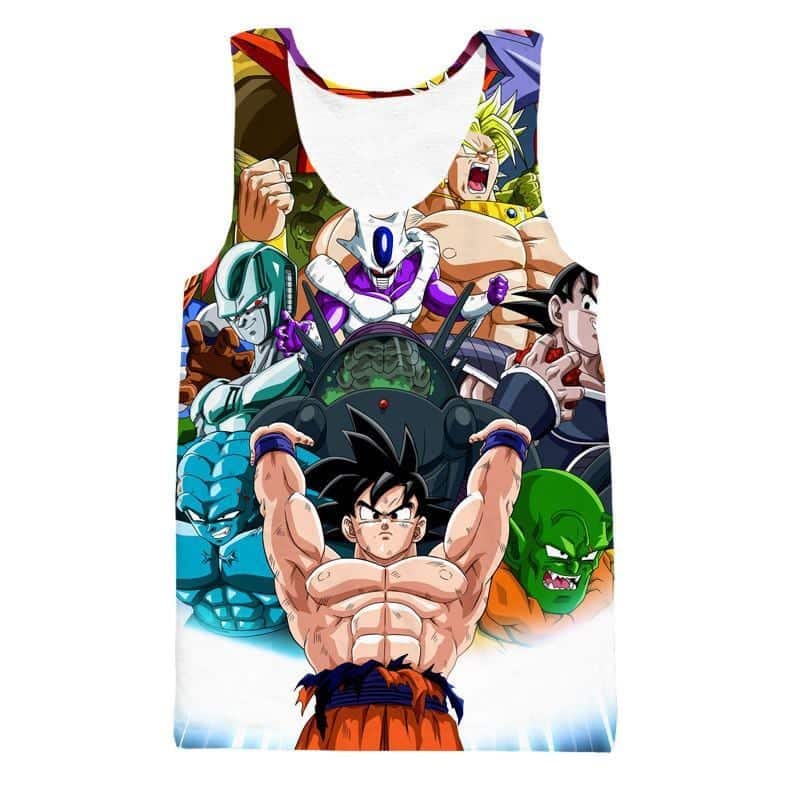 DBZ Goku Spirit Bomb Destroy Villains Cooler Broly Namek Vibrant Tank Top