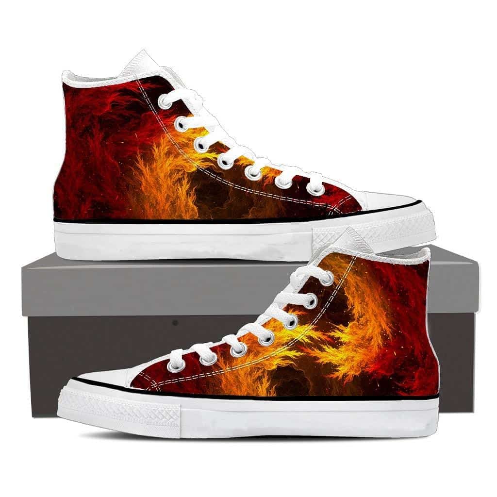 DBZ Super Saiyan Orange Aura Flame Fire Dope Sneakers Shoes - Saiyan Stuff
