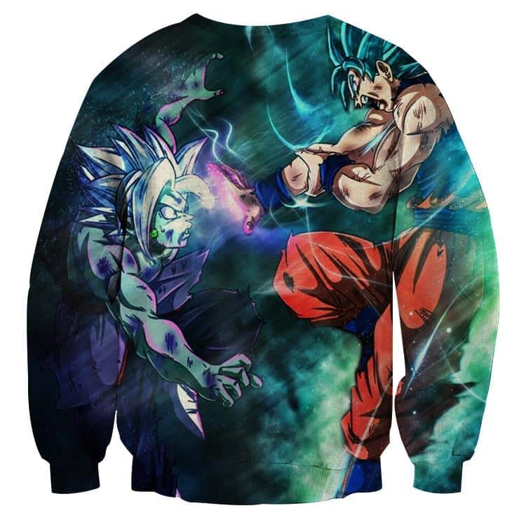 Dragon Ball Fused Zamasu Goku Blue Super Saiyan Kaioken Sweater - Image 2