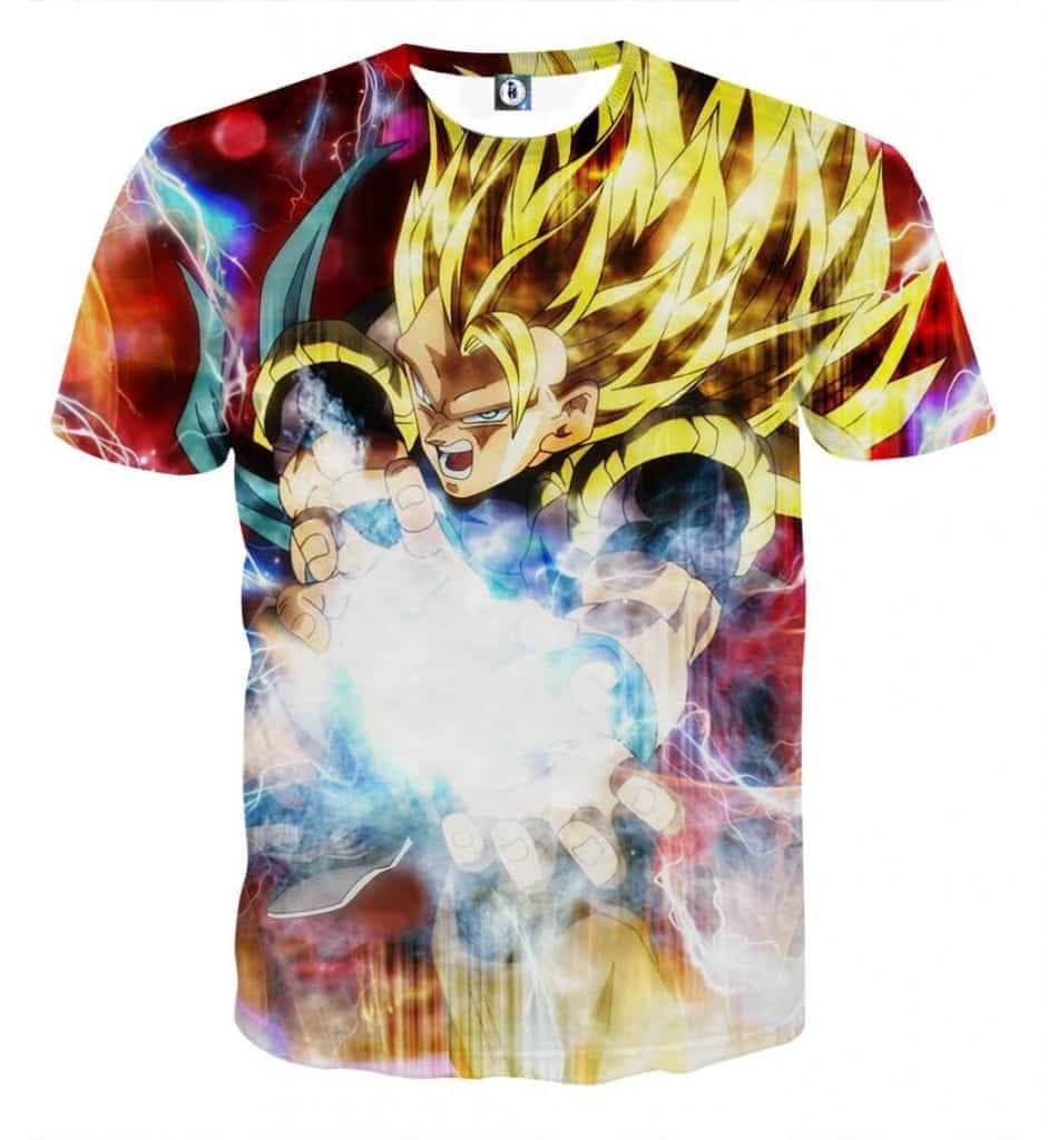 Dragon Ball Gogeta 3 Super Saiyan Cool Kamehameha 3D T-Shirt