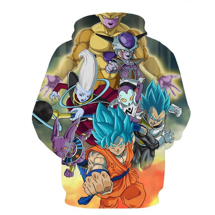 Dragon Ball Goku Vegeta Super Saiyan God Blue SSGSS Fight Villains Hoodie -  Saiyan Stuff