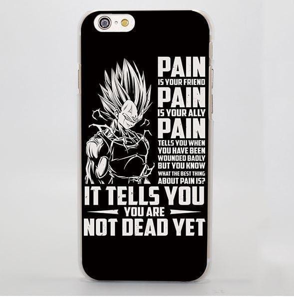 Dragon Ball Majin Vegeta Pain Motivation Quotes iPhone 4 5 6 7 Plus Case
