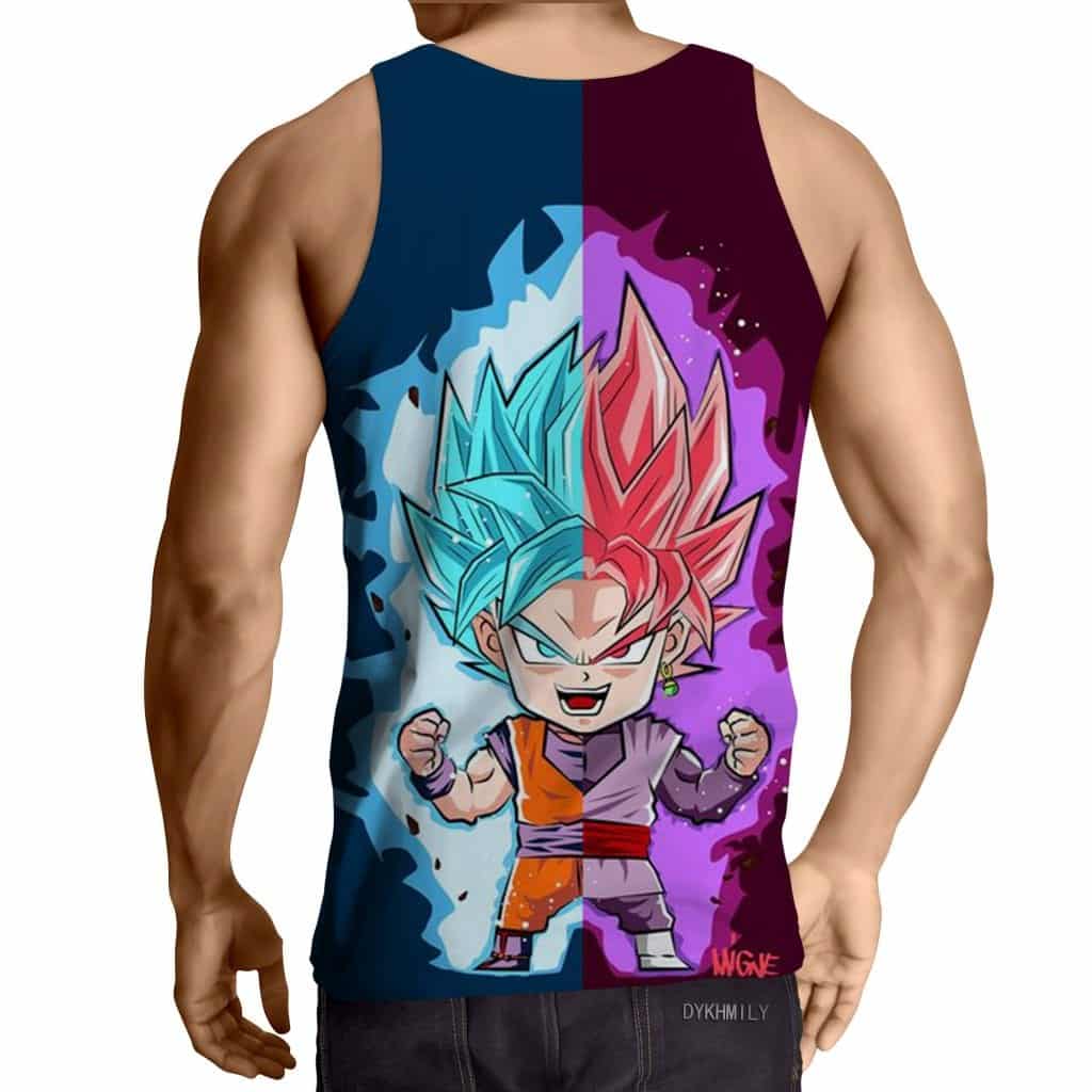 Dragon Ball Super Cute Chibi Goku Blue Goku Rose Tank Top - Image 2